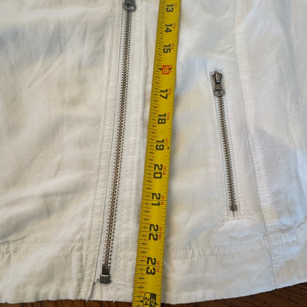 White Linen Blend Moto Jacket Lane Bryant NWT New Size 28 - Picture 8 of 11